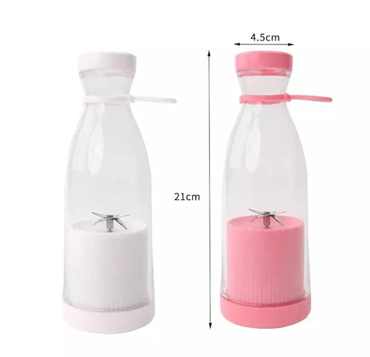 Mini Juicer Blender Bottle - Portable Juicer Machine, USB Rechargeable Juice Maker for Juices, Shakes and Smoothies. (Pink)